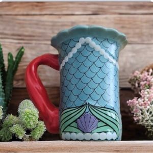 Disney Parks Ariel The Little Mermaid Signature 3D Embossed mug pencil holder